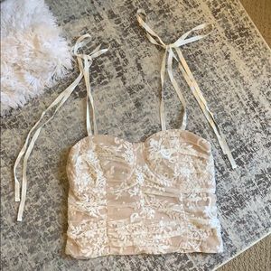 Nasty Gal Bustier Style Lace Crop Top